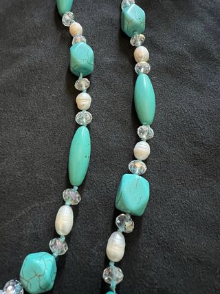 Collana lunga donna con pietre turchesi
