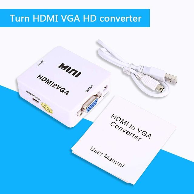 Convertitore da Mini HDMI a VGA con cavo USB