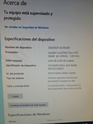Ordenador HP Core 2 Duo 3.3