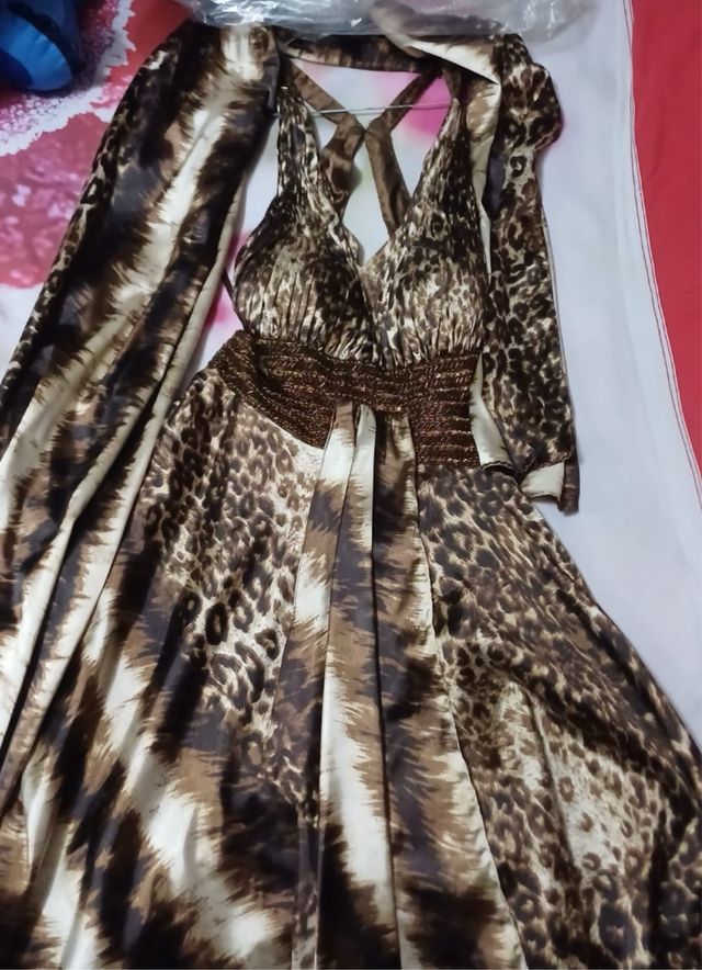 Abito da cerimonia taglia 46 leopardato
