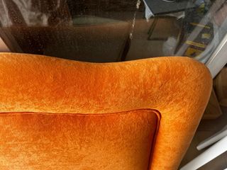 2 cabeceros en terciopelo naranja