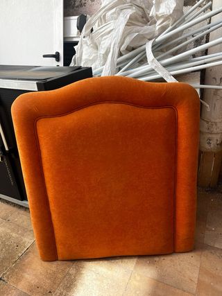2 cabeceros en terciopelo naranja