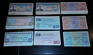 Lotto x134 Miniassegni lire Fds VV47