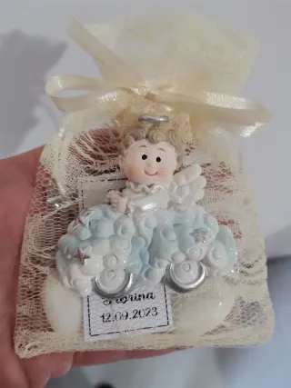 Bomboniere battesimo nascita angelo calamita