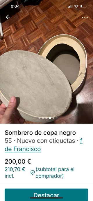 Sombrero de copa negro
