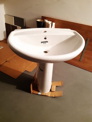 Lavabo Roca Baño. Vaso y pedestal. 65 cm