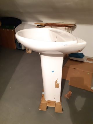 Lavabo Roca Baño. Vaso y pedestal. 65 cm