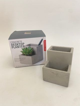 Vaso vasetto portapenne cemento grigio Kikkerland