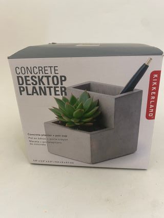 Vaso vasetto portapenne cemento grigio Kikkerland