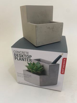 Vaso vasetto portapenne cemento grigio Kikkerland