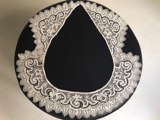 CUELLO GUIPUR ANTIGUO ARTESANÍA FRANCESA