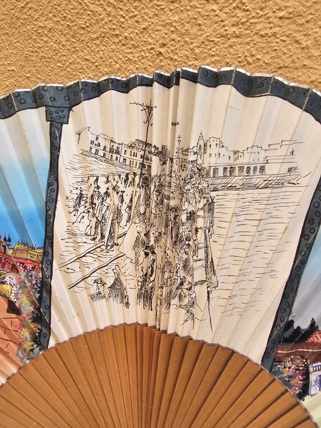 Abanico pericon antiguo postales de Sevilla