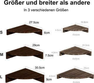 Set di 3 ripiani angolari