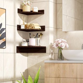 Set di 3 ripiani angolari