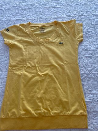 Camiseta de manga corta amarilla Lacoste