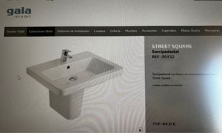 Lavabo Gala Street Square (60x45) + semipedestal