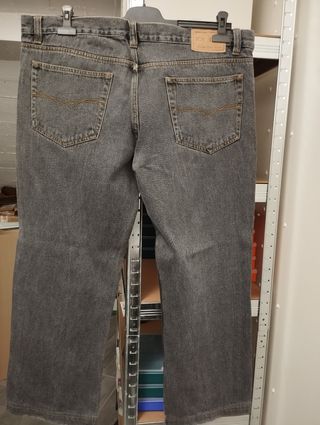 Vaquero hombre gris lavado talla grande