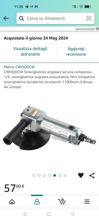 Smerigliatrice angolare ad aria