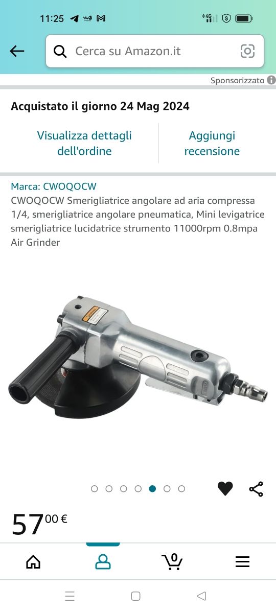 Smerigliatrice angolare ad aria