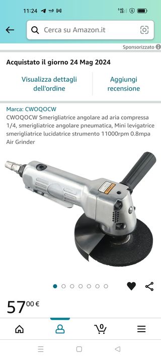 Smerigliatrice angolare ad aria