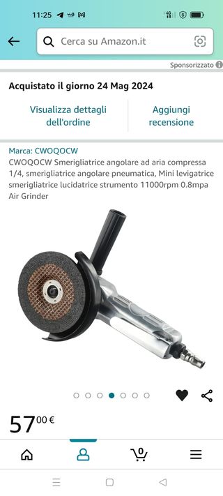 Smerigliatrice angolare ad aria