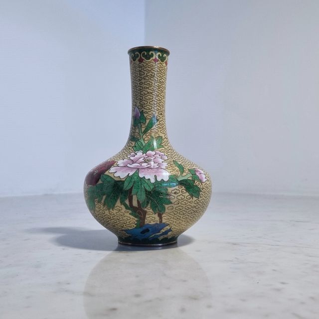 Vaso cloisonné collo lungo