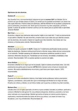 Profesora de Inglés- Todos los nivelea