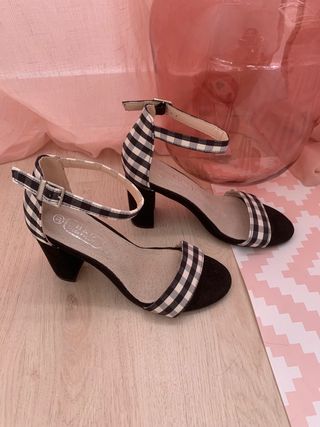 Sandalias tacón vichy talla 37