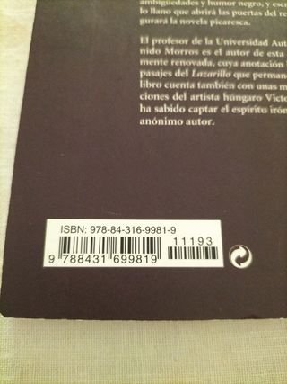 Libro texto Lazarillo de Tormes