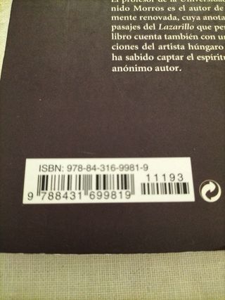 Libro texto Lazarillo de Tormes