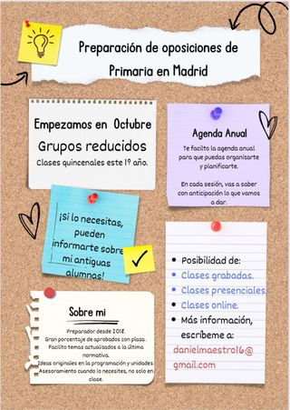 Preparador de oposiciones PRIMARIA en MADRID