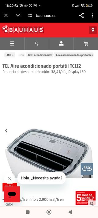 Aire acondicionado portátil