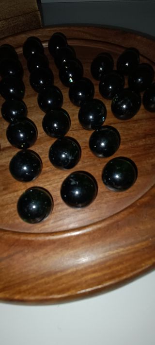 Juego solitario con bolas y Caja Madera