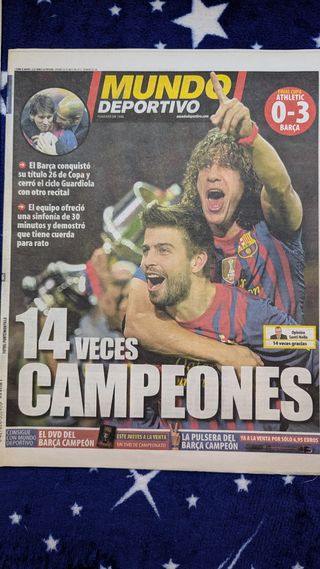 Periódicos Final Copa Ath. Bilbao-0 Barça-3