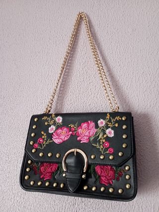 Bolso bordado flores