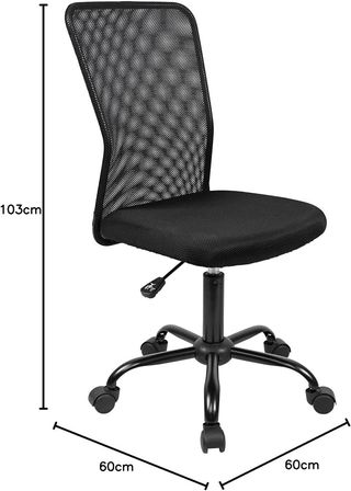 Silla de oficina ergonómica sin reposabrazos 360º