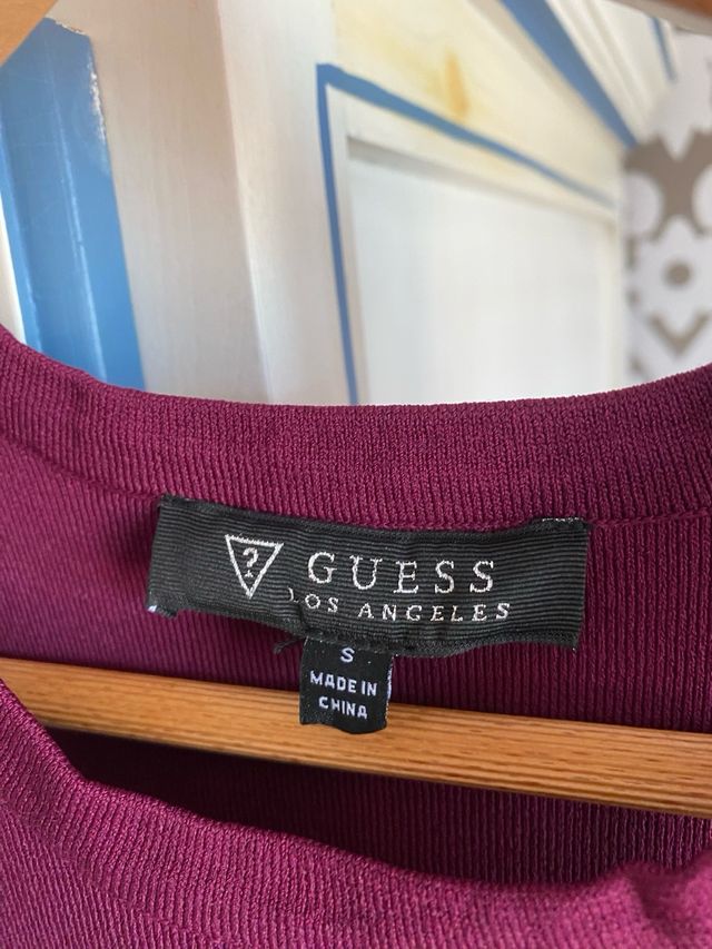 Vestido tubo granate Guess