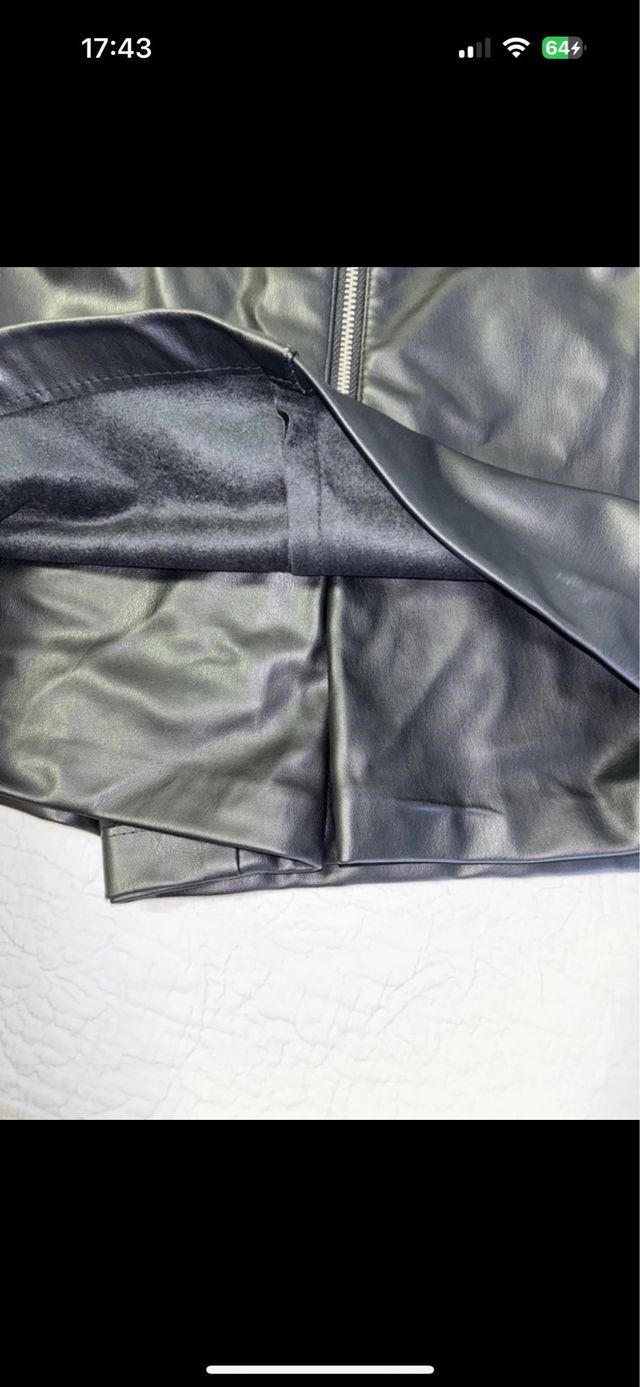 Mini falda pantalon efecto cuero piel