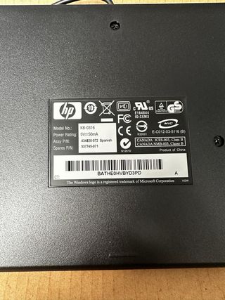 Teclado Ordenador Hp numerico 