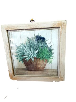 quadro su legno cestino centro tavola arredo cucin