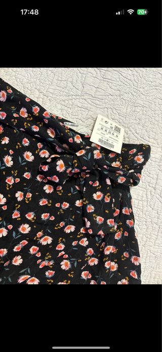 Falda pantalon flores lazo