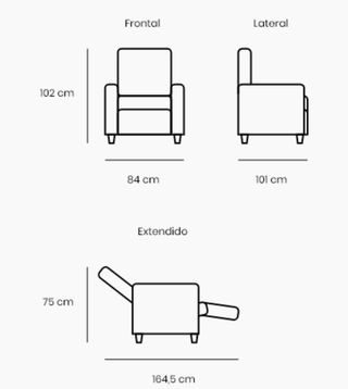 SILLÓN CUERO NEGRO CON MASAJE Y LEVANTAPERSONAS