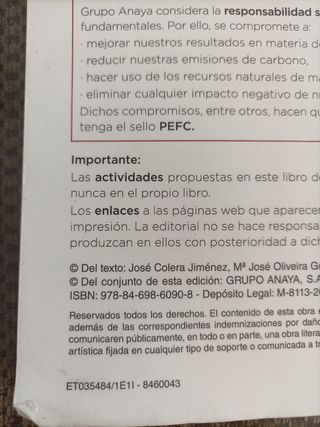 Libro Matemáticas 1° Bachillerato