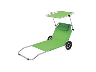 Tumbona de playa y carrito de transporte