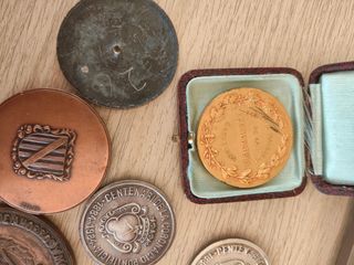 Lote x7 medallas bronce grandes