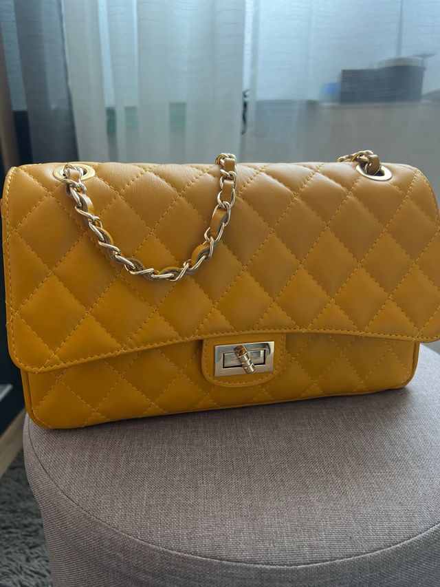 Borsa in pelle gialla
