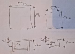 2 Mesas bajas de madera de pino maciza
