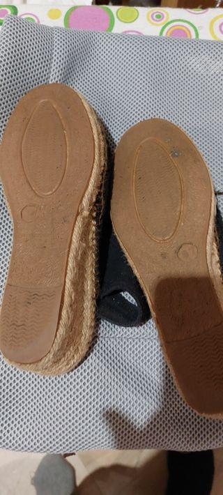 Zapatillas esparto, tela muy bonita