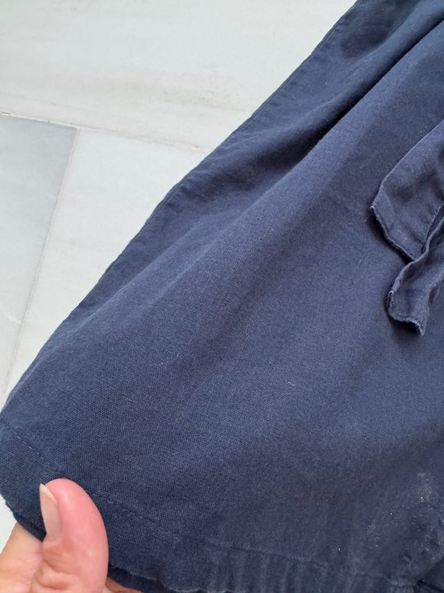 Vestido con lino azul marino