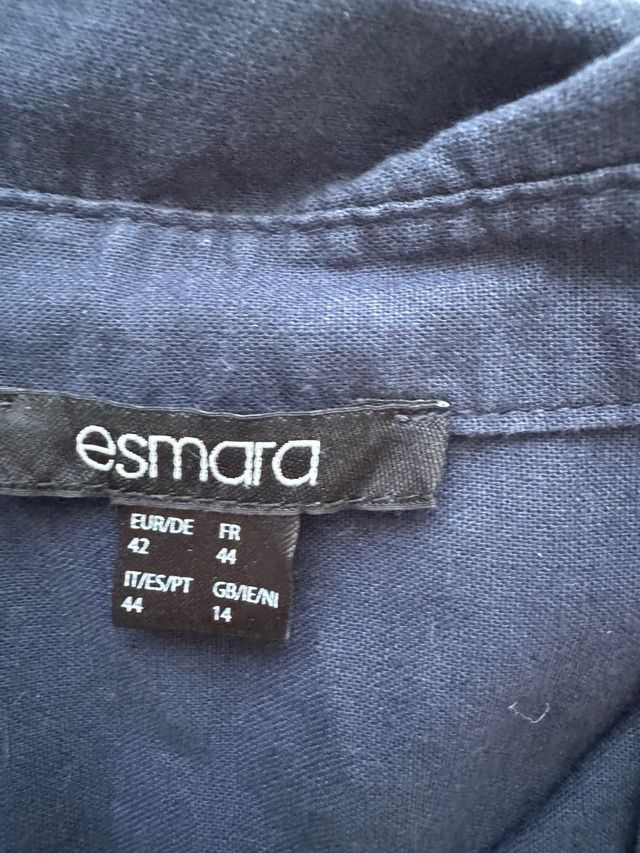 Vestido con lino azul marino